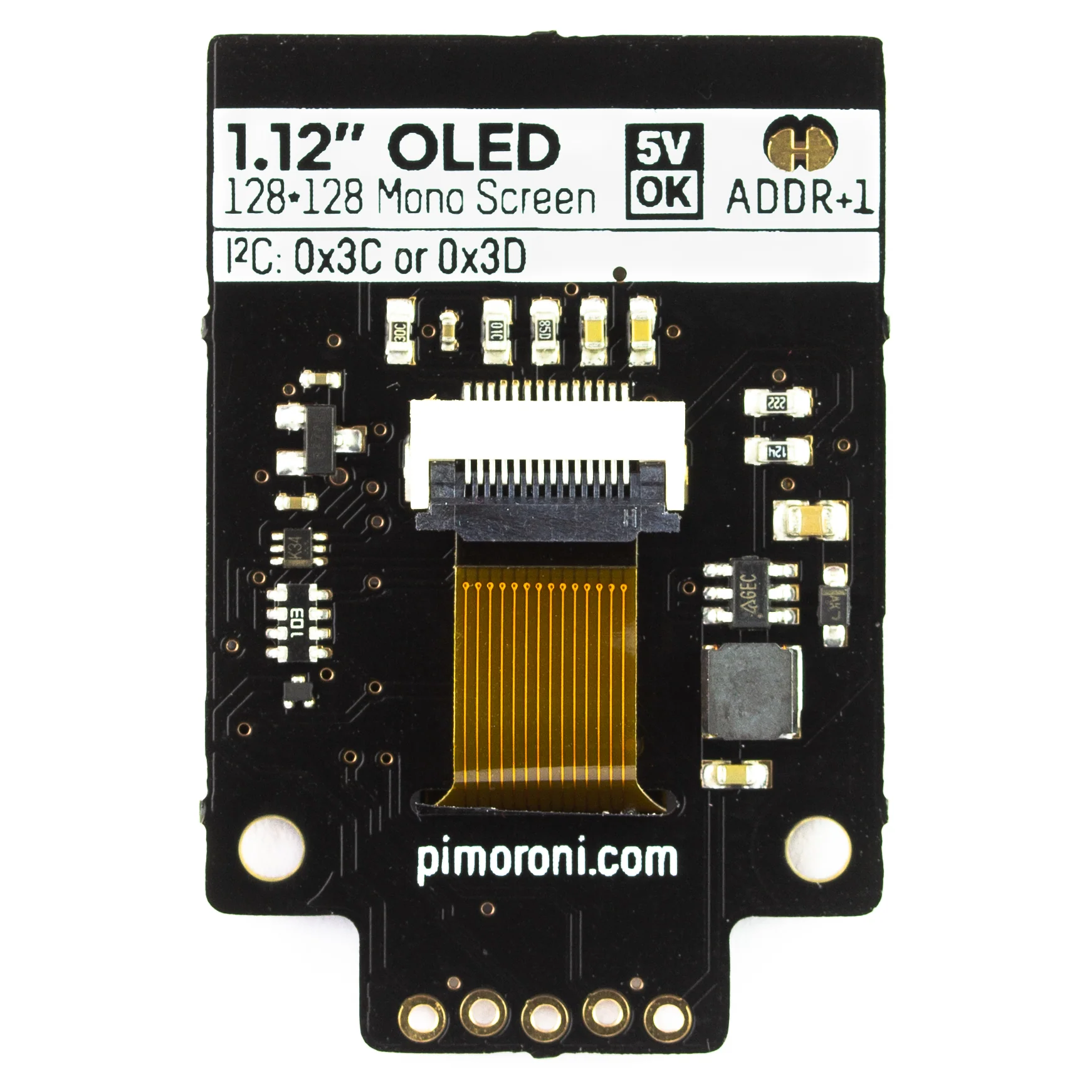 1.12" Mono OLED (128x128, white/black) Breakout - Image 4