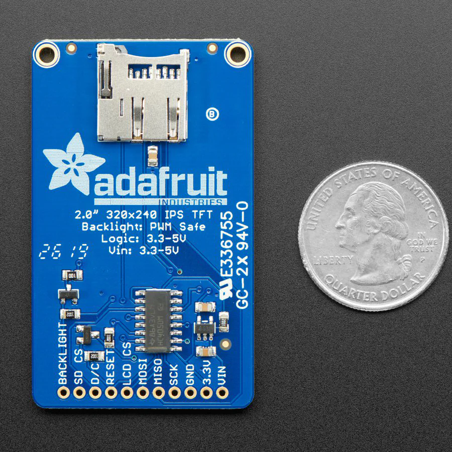 2.0" 320x240 Color IPS TFT Display with microSD Card Breakout - EYESPI - Image 4