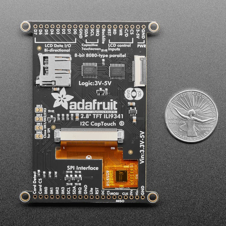 2.8" TFT LCD with Cap Touch Breakout Board w/MicroSD Socket - EYESPI Connector - Image 4