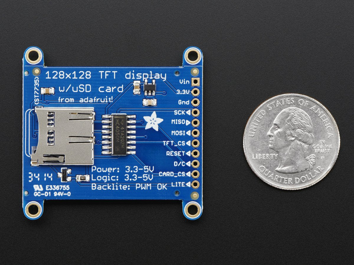 Adafruit 1.44" Color TFT LCD Display with MicroSD Card breakout - ST7735R - Image 3