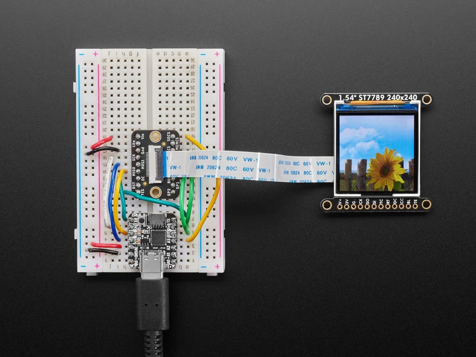 Adafruit 1.54" 240x240 Wide Angle TFT LCD Display with MicroSD - ST7789 with EYESPI Connector - Image 16