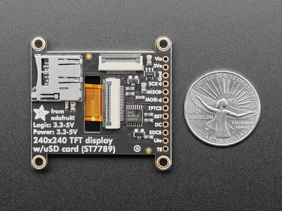Adafruit 1.54" 240x240 Wide Angle TFT LCD Display with MicroSD - ST7789 with EYESPI Connector - Image 6