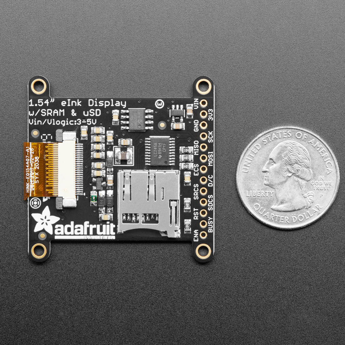 Adafruit 1.54" Tri-Color eInk / ePaper 200x200 Display with SRAM - SSD1681 Driver - Image 3