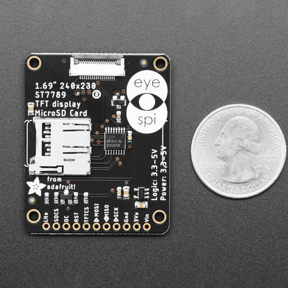 Adafruit 1.69" 280x240 Round Rectangle Color IPS TFT Display - ST7789 - Image 5