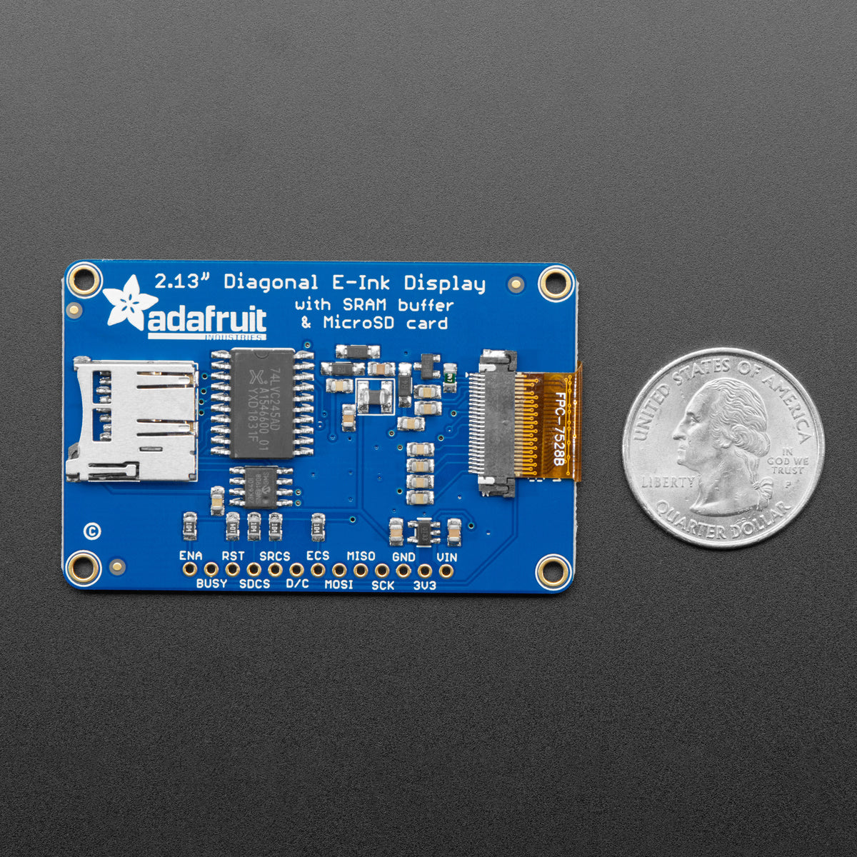 Adafruit 2.13" 250x122 Tri-Color eInk / ePaper Display with SRAM - SSD1680 Driver - Image 3