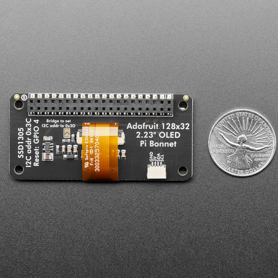 Adafruit 2.23" Monochrome OLED Bonnet for Raspberry Pi - Image 5