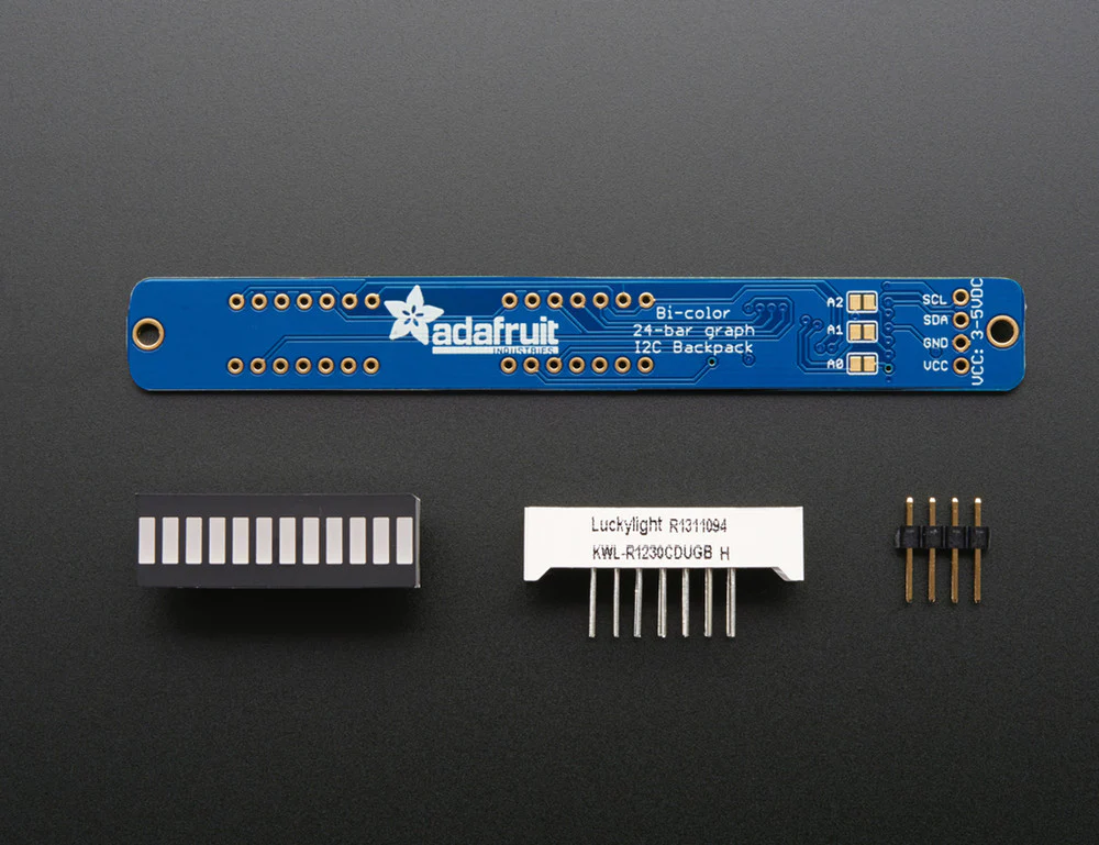 Adafruit Bi-Color (Red/Green) 24-Bar Bargraph w/I2C Backpack Kit - Image 3
