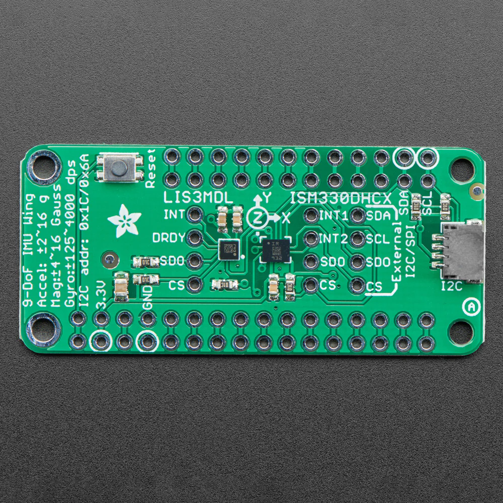 Adafruit ISM330DHCX + LIS3MDL FeatherWing - High Precision 9-DoF IMU - Image 4