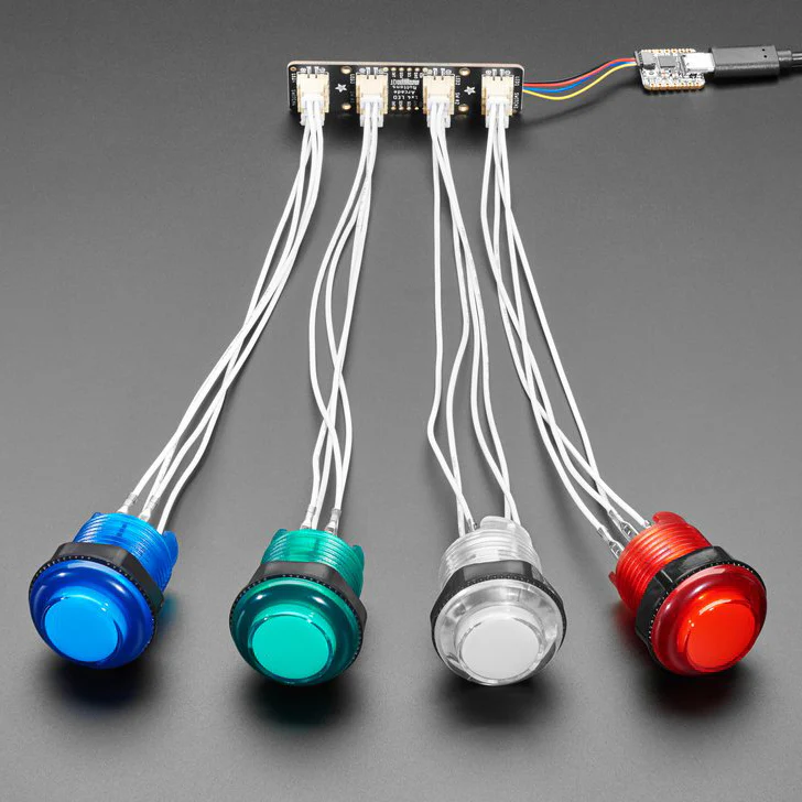 Adafruit LED Arcade Button 1x4 - STEMMA QT I2C Breakout - Image 2