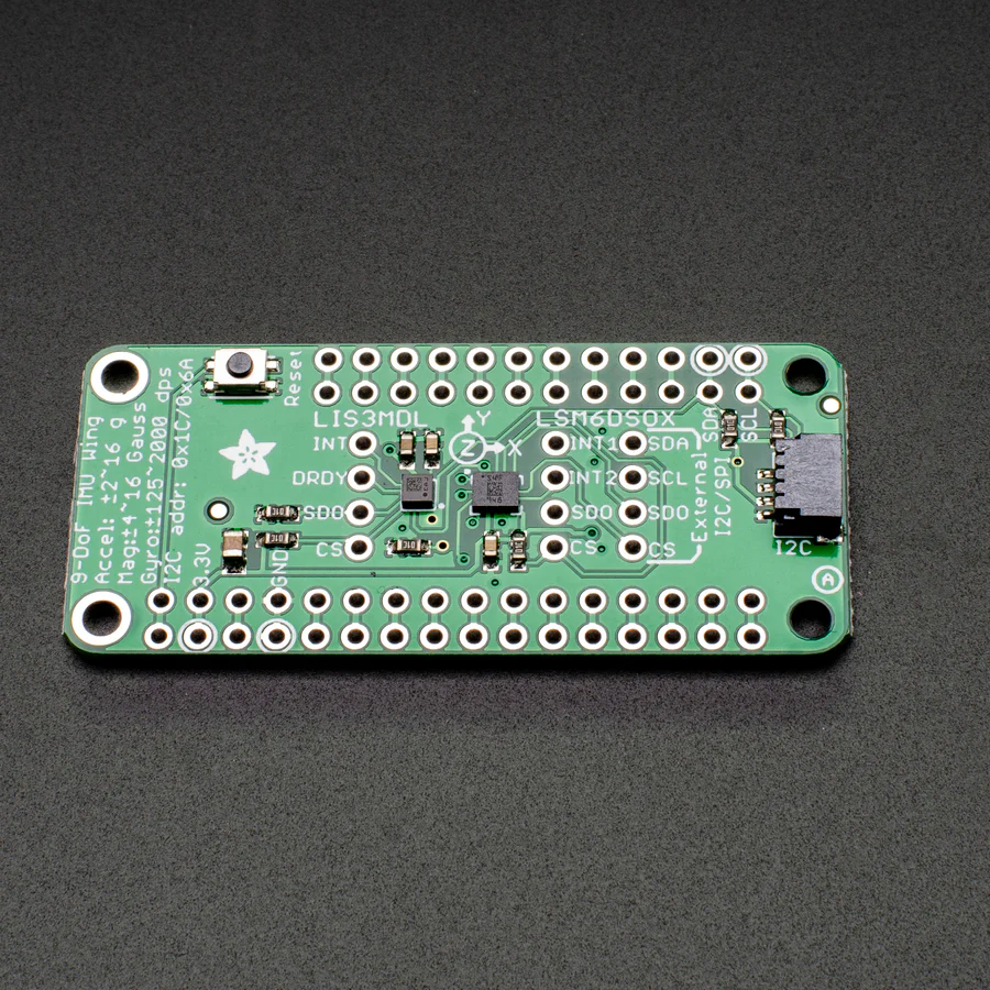 Adafruit LSM6DSOX + LIS3MDL FeatherWing - Precision 9-DoF IMU