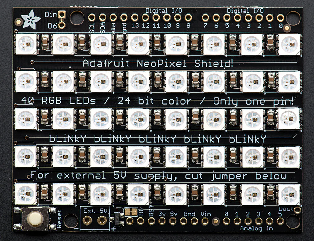 Adafruit NeoPixel Shield for Arduino - 40 RGB LED Pixel Matrix - Image 4