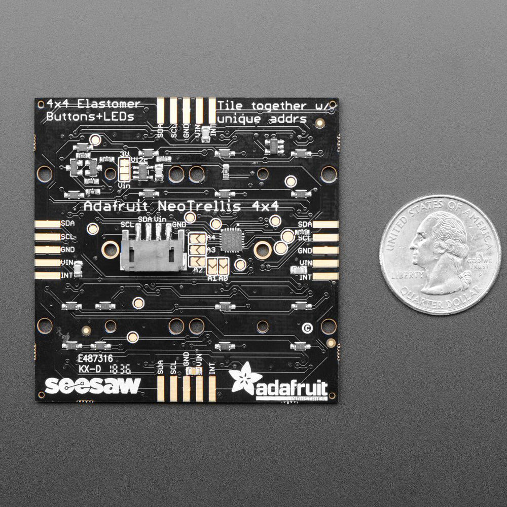 Adafruit NeoTrellis RGB Driver PCB for 4x4 Keypad - Image 3