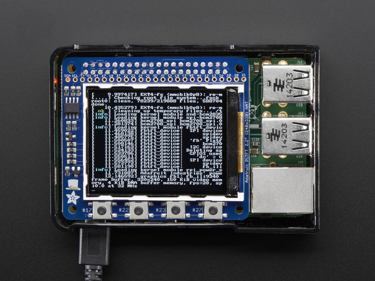 Adafruit PiTFT 2.2" HAT Mini Kit - 320x240 2.2" TFT - No Touch - Image 4