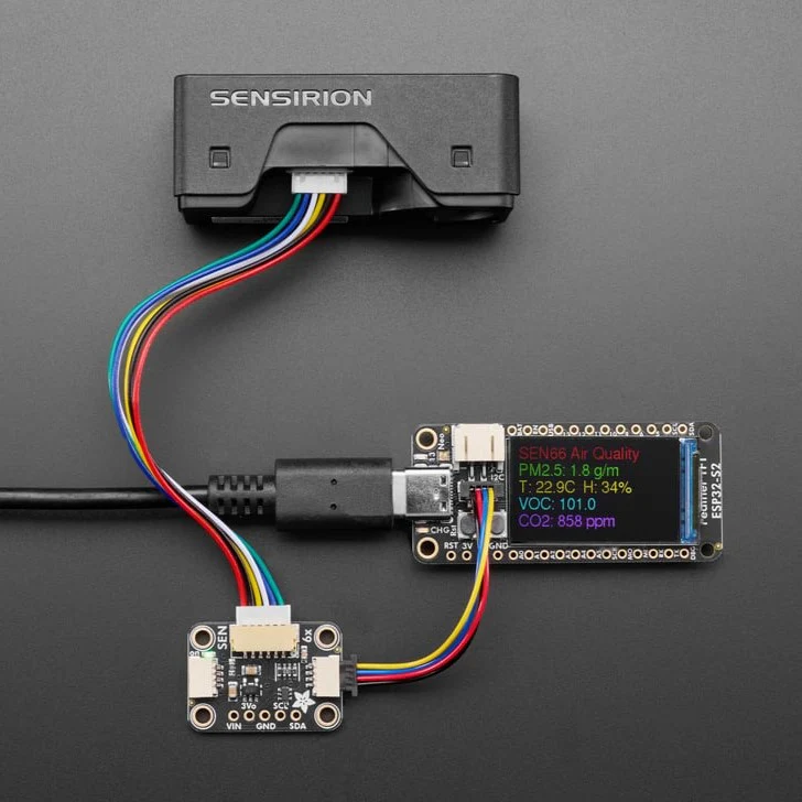 Adafruit SEN6x Breakout for Sensirion SEN66 - STEMMA QT / Qwiic - Image 7