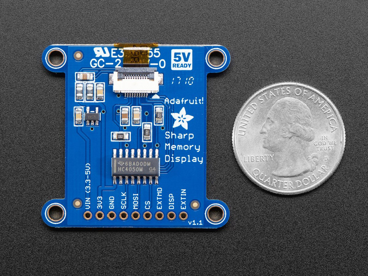 Adafruit SHARP Memory Display Breakout - 1.3" 168x144 Monochrome - Image 5