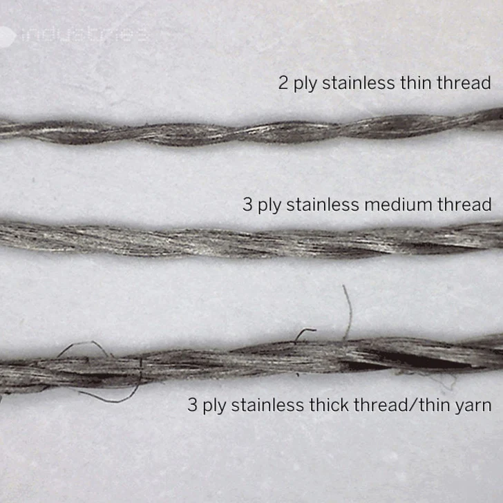 Stainless Medium Conductive Thread - 3 ply - 18 meter/60 ft - Image 4
