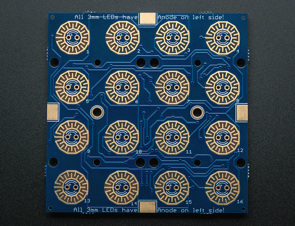 Adafruit Trellis Monochrome Driver PCB for 4x4 Keypad & 3mm LEDs - Image 6
