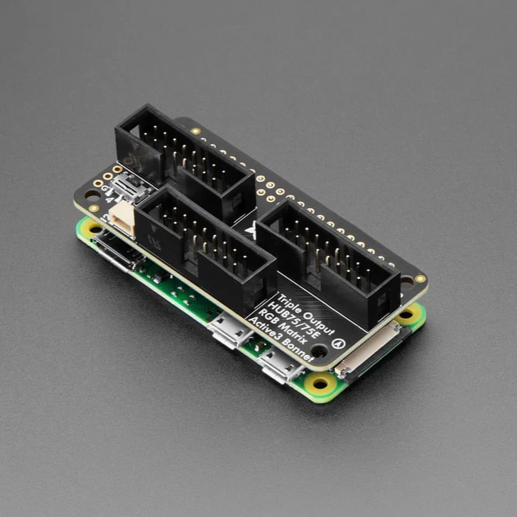 Adafruit Triple LED Matrix Bonnet for Raspberry Pi - For HUB75