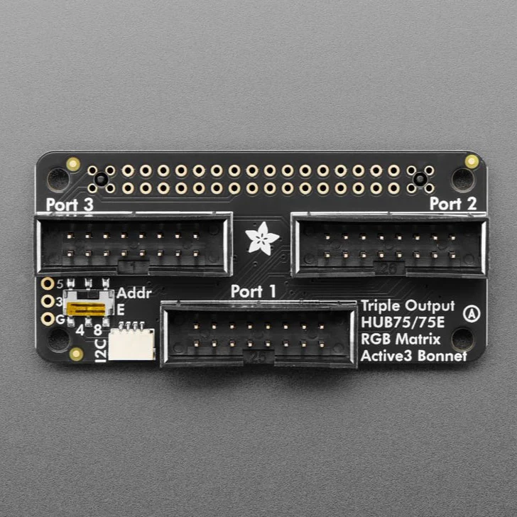 Adafruit Triple LED Matrix Bonnet for Raspberry Pi - For HUB75 - Image 2