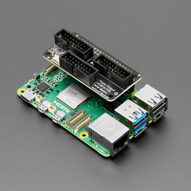 Adafruit Triple LED Matrix Bonnet for Raspberry Pi - For HUB75 - Image 7