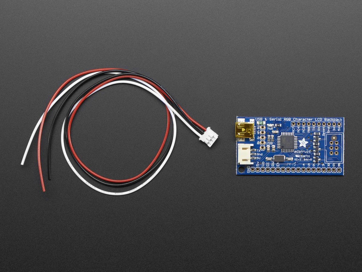 Adafruit USB + Serial LCD Backpack Add-On with Cable - Image 2