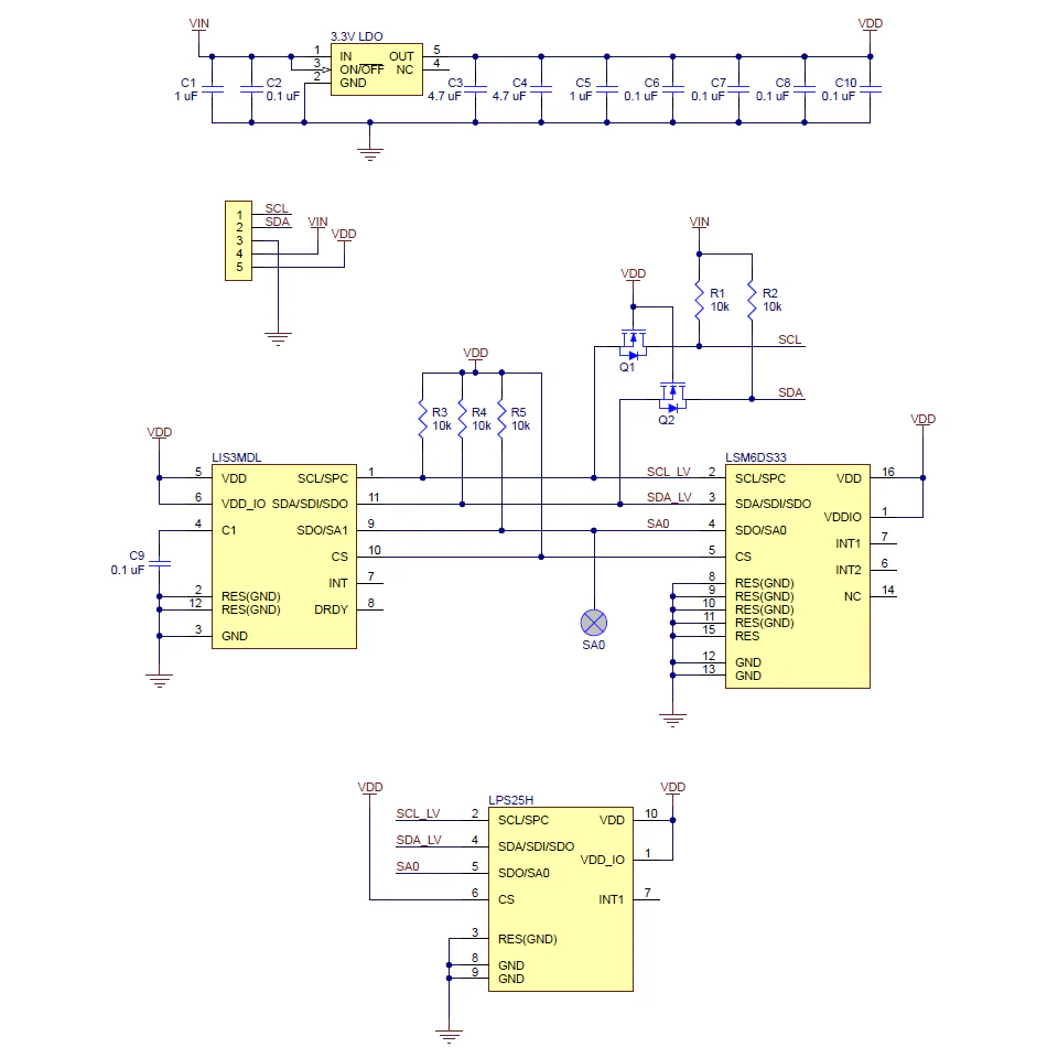 AltIMU-10 v5 Gyro, Accelerometer, Compass, and Altimeter (LSM6DS33, LIS3MDL, and LPS25H Carrier) - Image 3