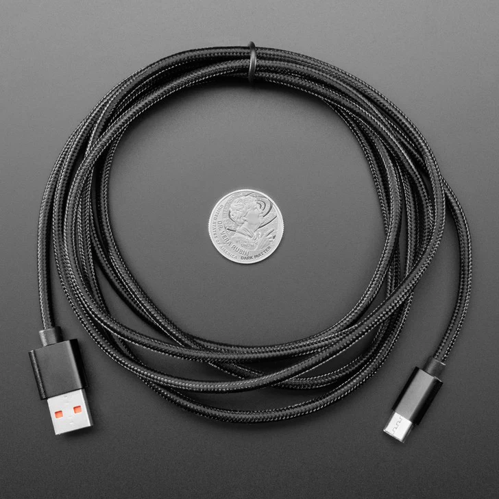 Black Woven USB C to USB A Cable - 2 meters long - Image 5