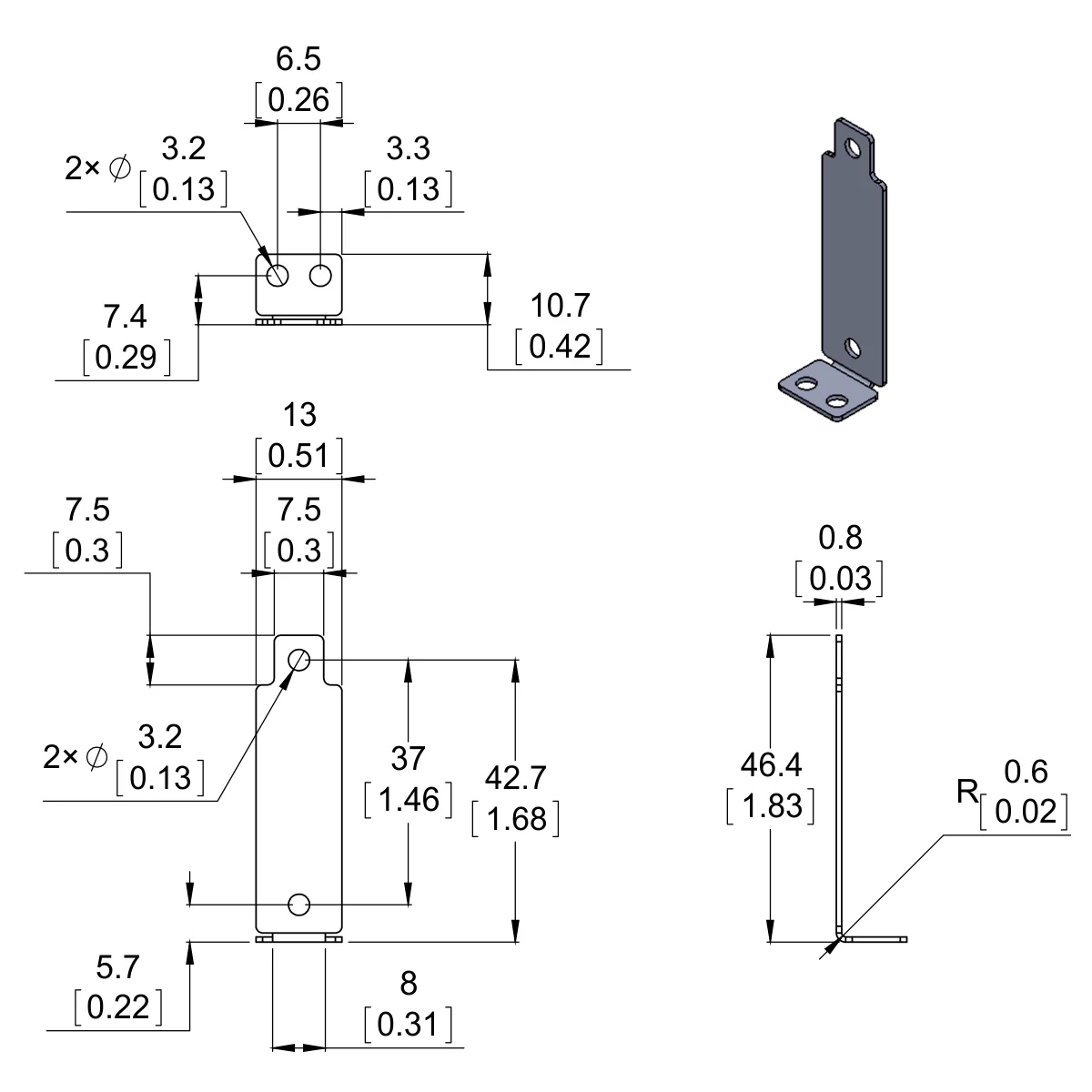 Bracket Pair for Sharp GP2Y0A02, GP2Y0A21, and GP2Y0A41 Distance Sensors - Image 2