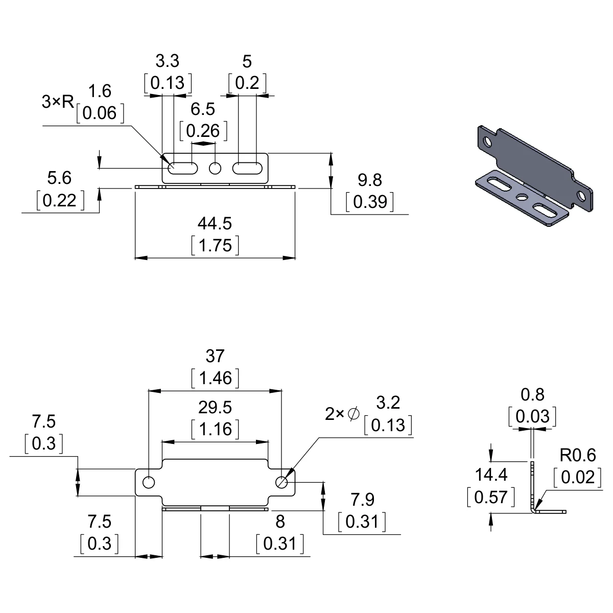 Bracket Pair for Sharp GP2Y0A02, GP2Y0A21, and GP2Y0A41 Distance Sensors - Image 4