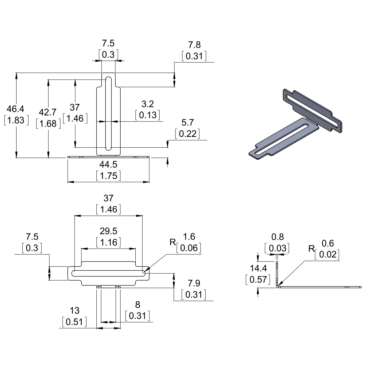 Bracket Pair for Sharp GP2Y0A02, GP2Y0A21, and GP2Y0A41 Distance Sensors - Image 6