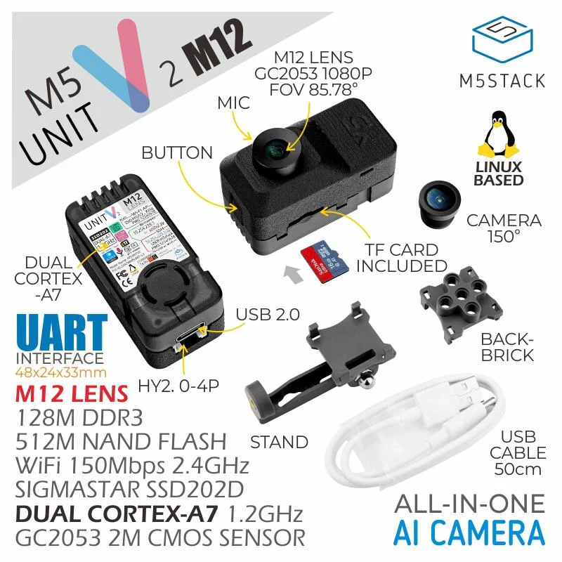 M5Stack UnitV2 M12 Version with Cameras - Image 3