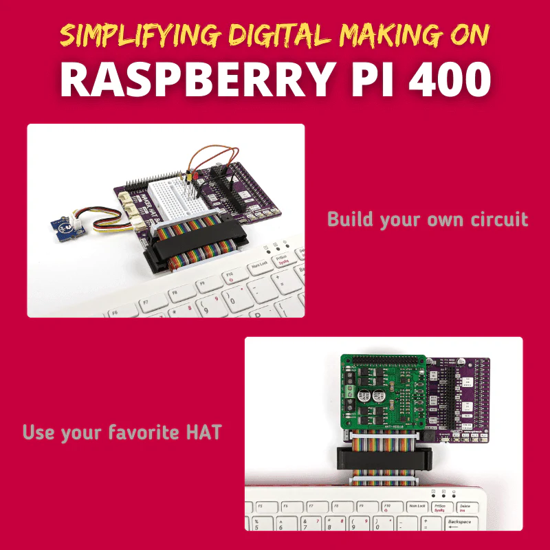 Maker Hat Base - HAT & GPIO Extension for Raspberry Pi 400 - Image 4