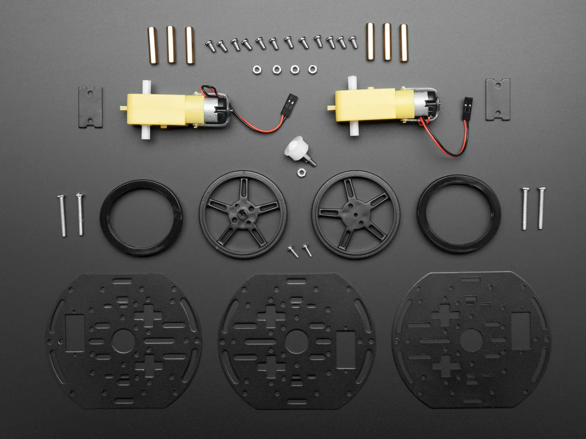 Mini 3-Layer Round Robot Chassis Kit - 2WD with DC Motors - Image 2