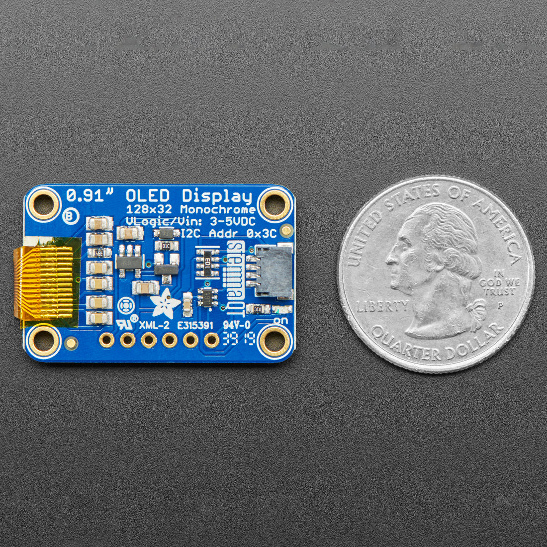 Monochrome 0.91" 128x32 I2C OLED Display - Image 5