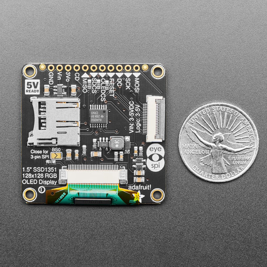 OLED Breakout Board - 16-bit Color 1.5" w/microSD holder - EYESPI Connector - Image 3