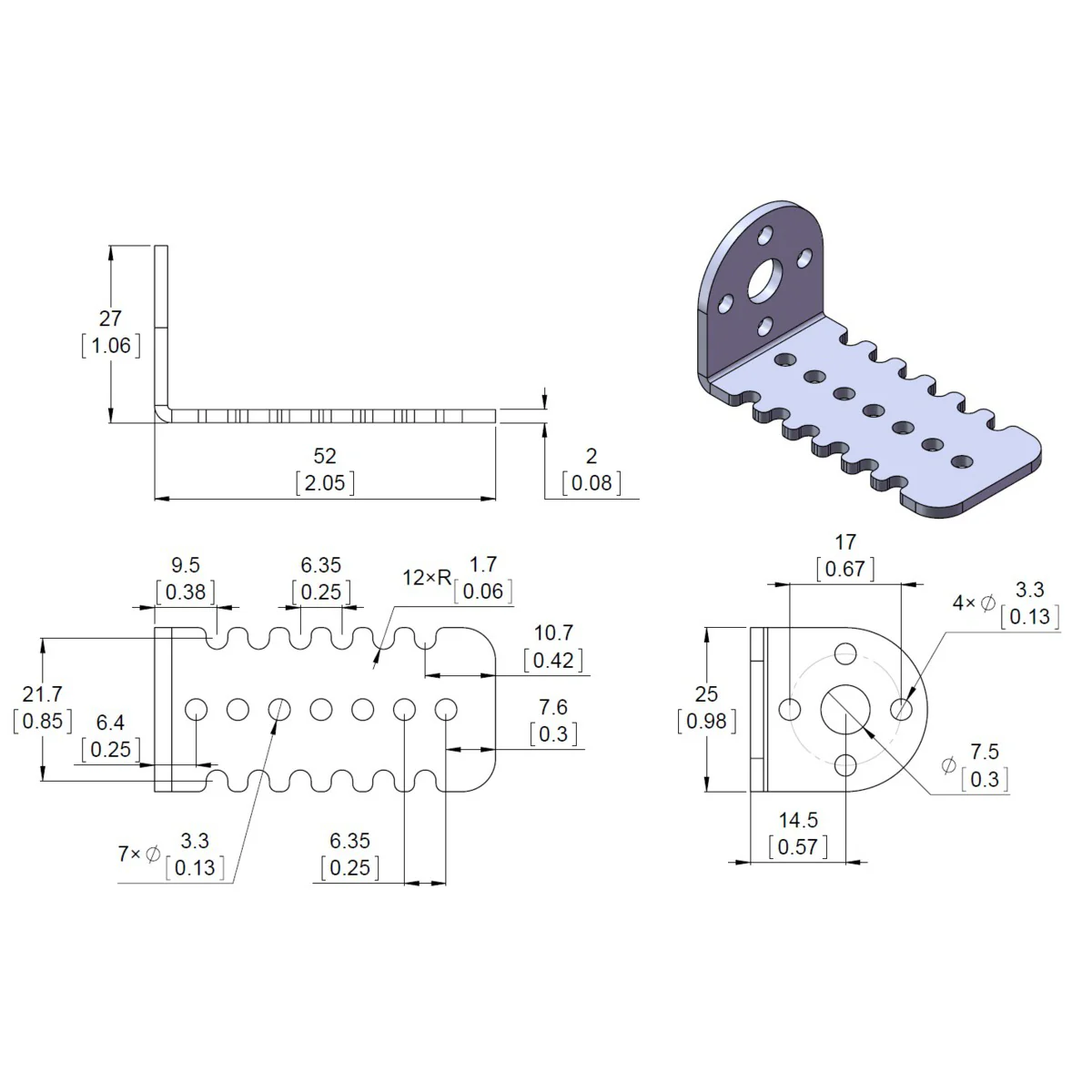 Pololu 25D mm Metal Gearmotor Bracket Pair - Image 3