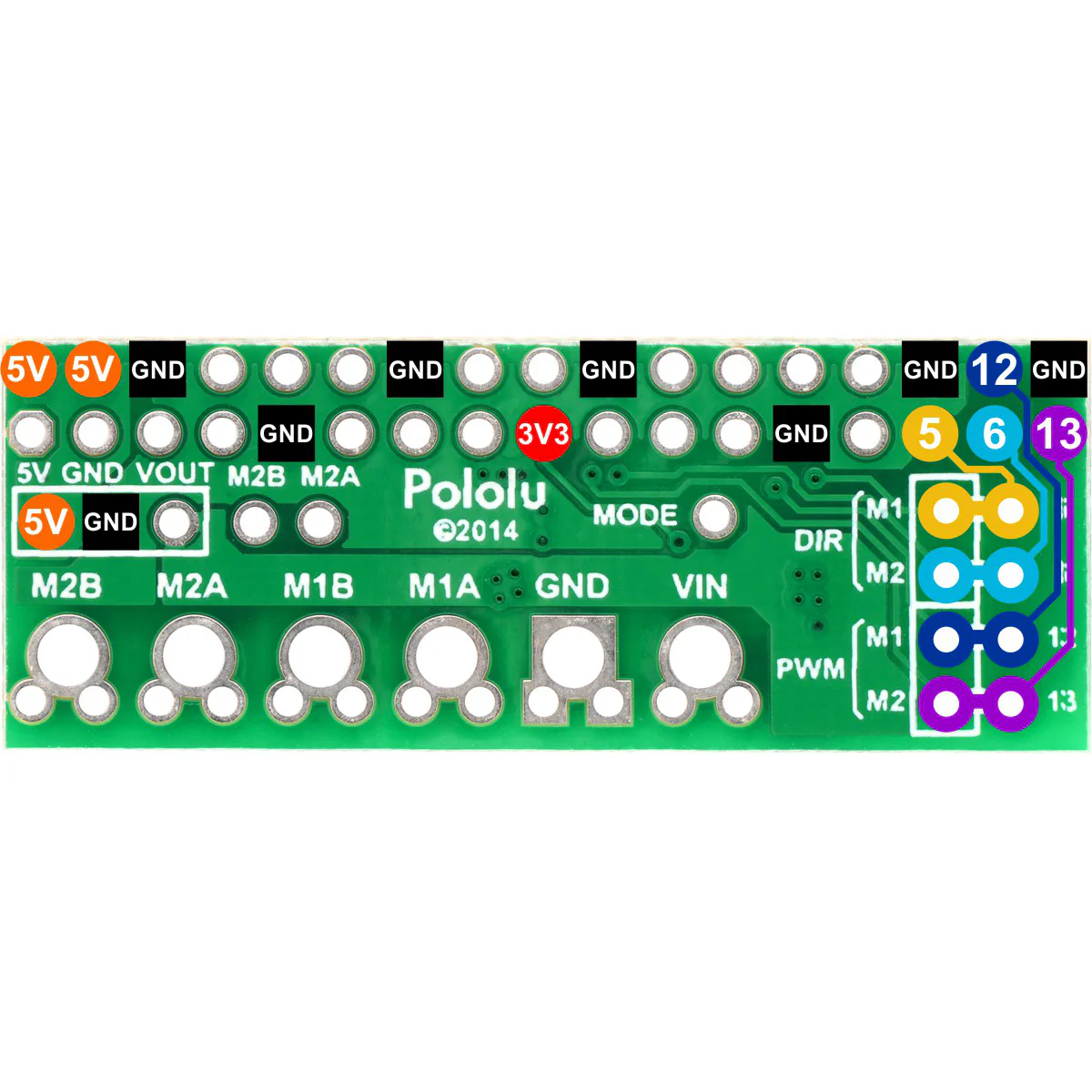 Pololu DRV8835 Dual Motor Driver Kit for Raspberry Pi - Image 8