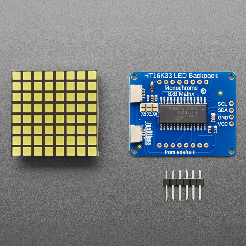 Small 1.2" 8x8 Bright Square LED Matrix + Backpack - Image 7