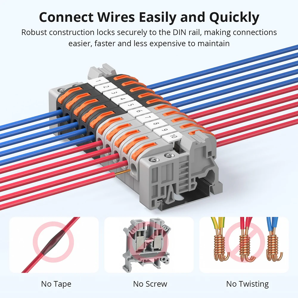 Sonoff DIN Rail Wire Connectors (20 pcs) - Image 2