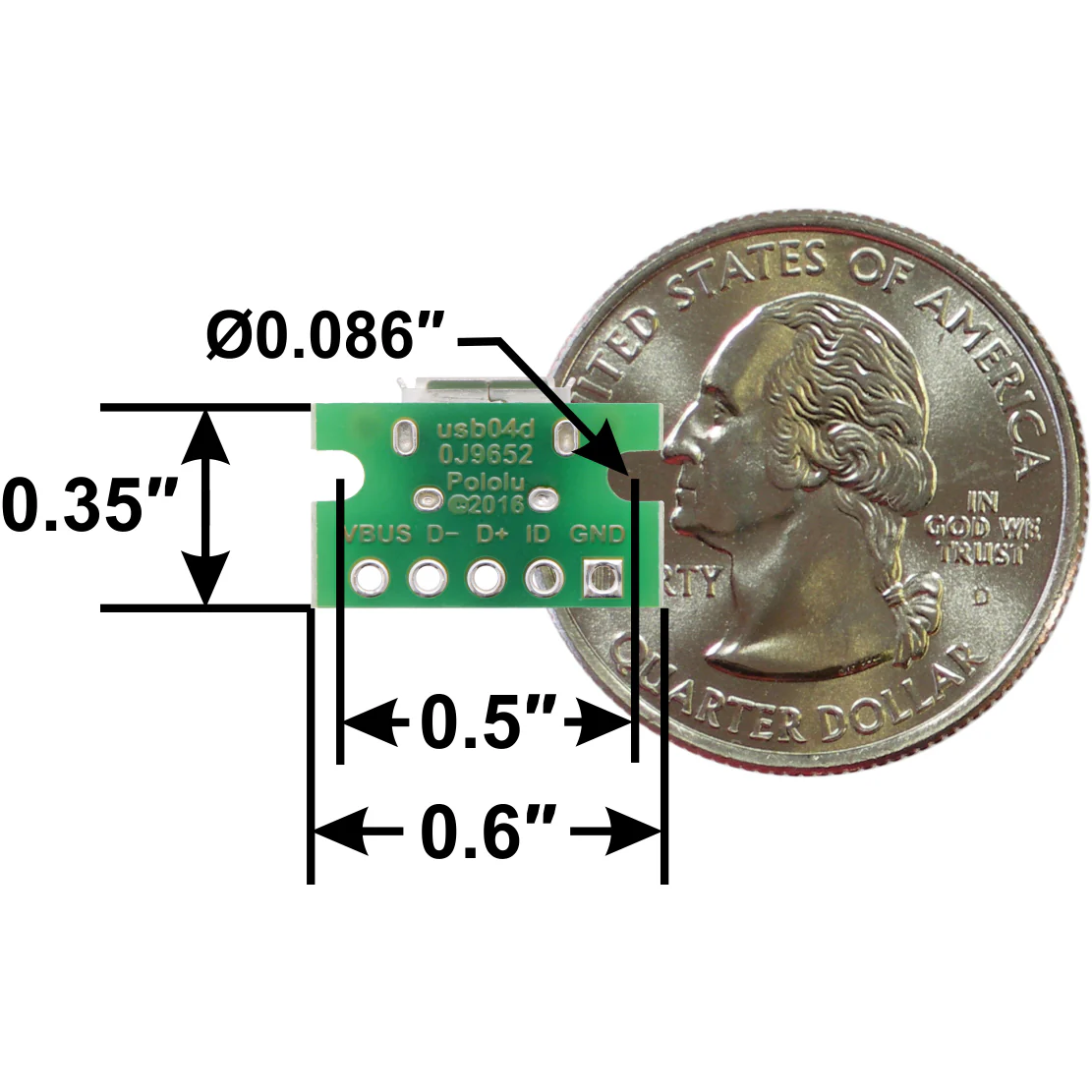 USB Micro-B Connector Breakout Board - Image 4