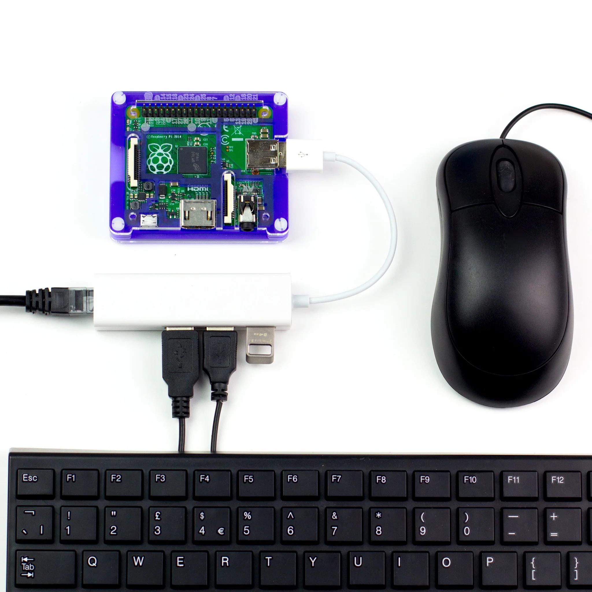 Three Port USB Hub with Ethernet (USB A) - Image 3